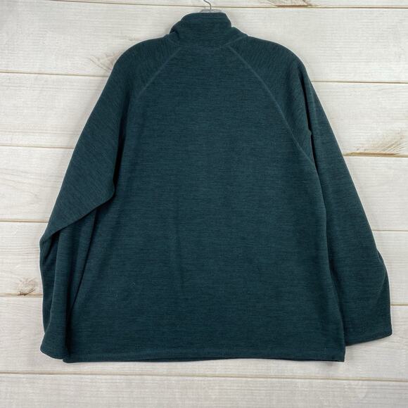 Eddie Bauer Sweater Women XXL Green Heather 1/2 Zip Up Fleece Mock Neck Classic - Picture 7 of 9